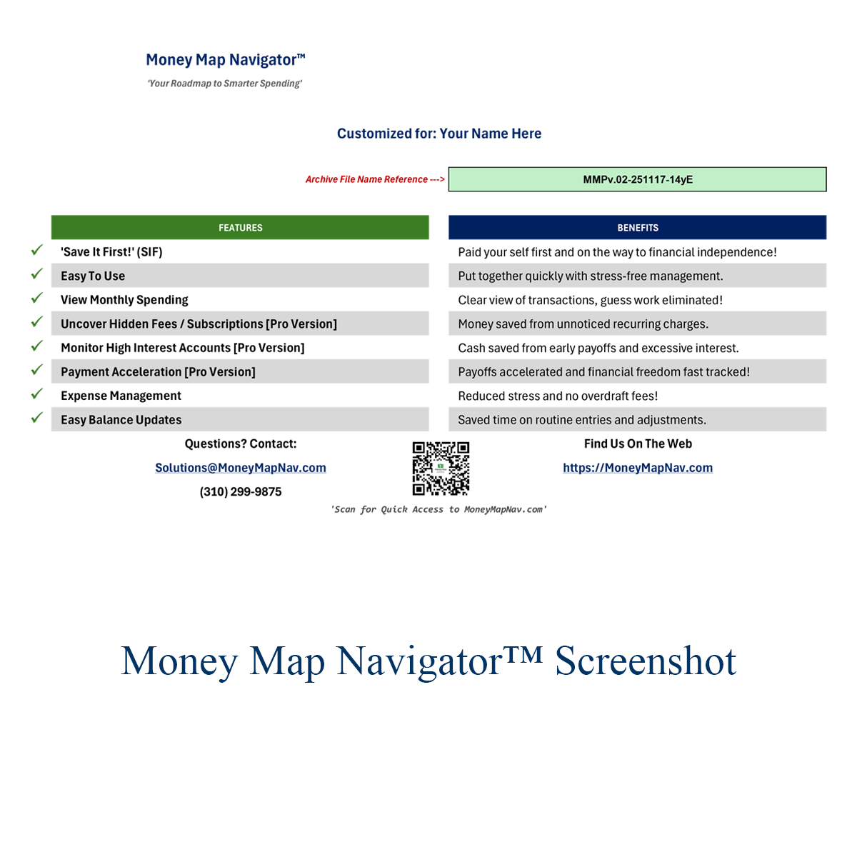 Money Map Navigator™ features and benefits overview